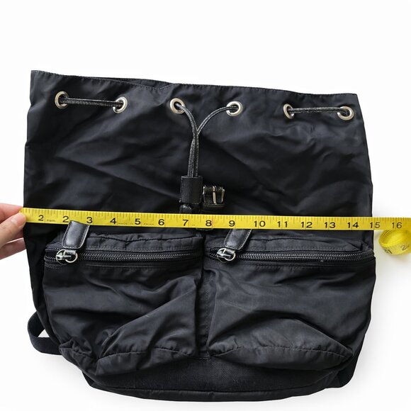 Vintage Prada Tessuto Nylon Vela Backpack Black Double Pocket Logo Plaque main image 13